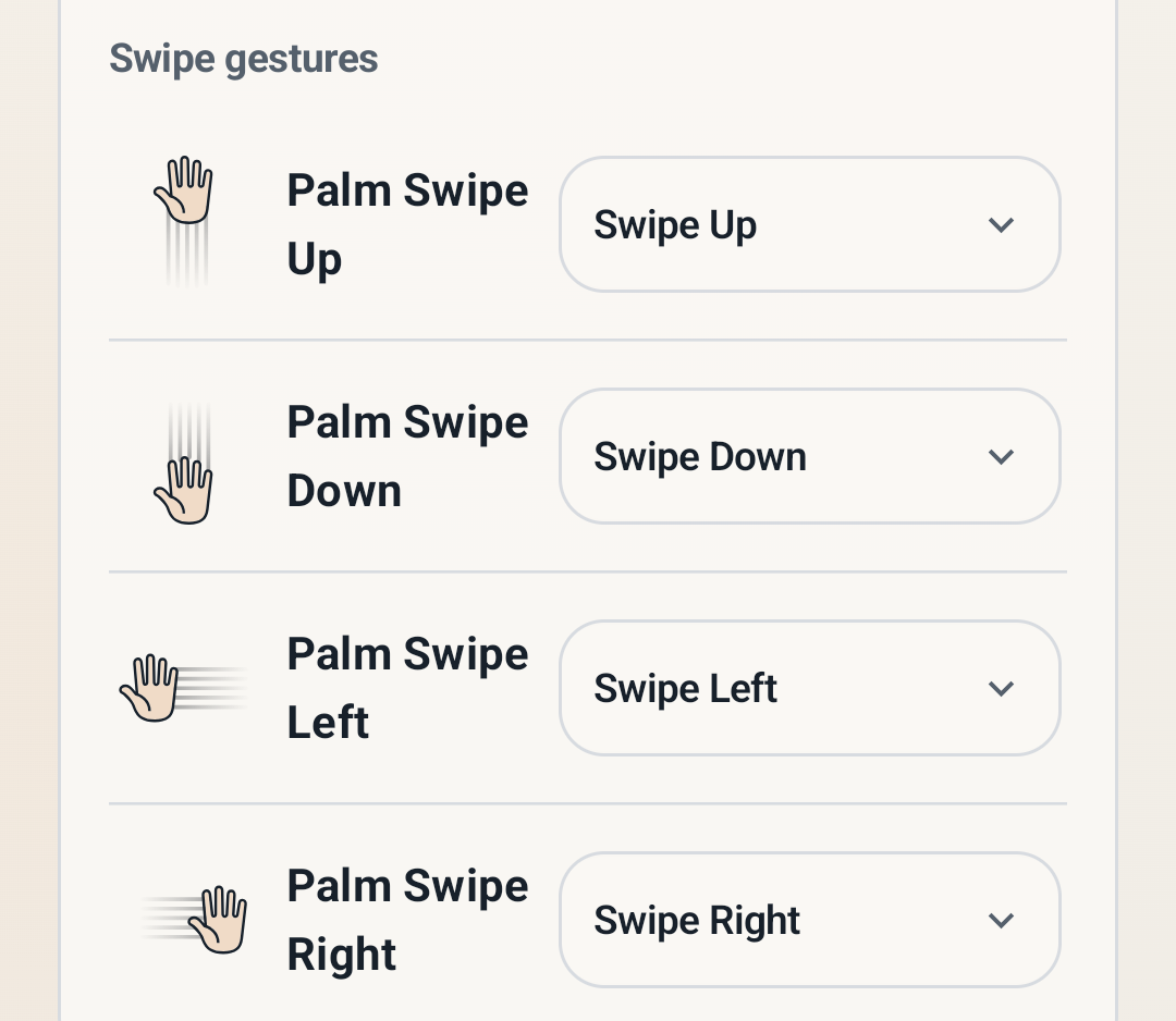 AirSwipe swipe gestures