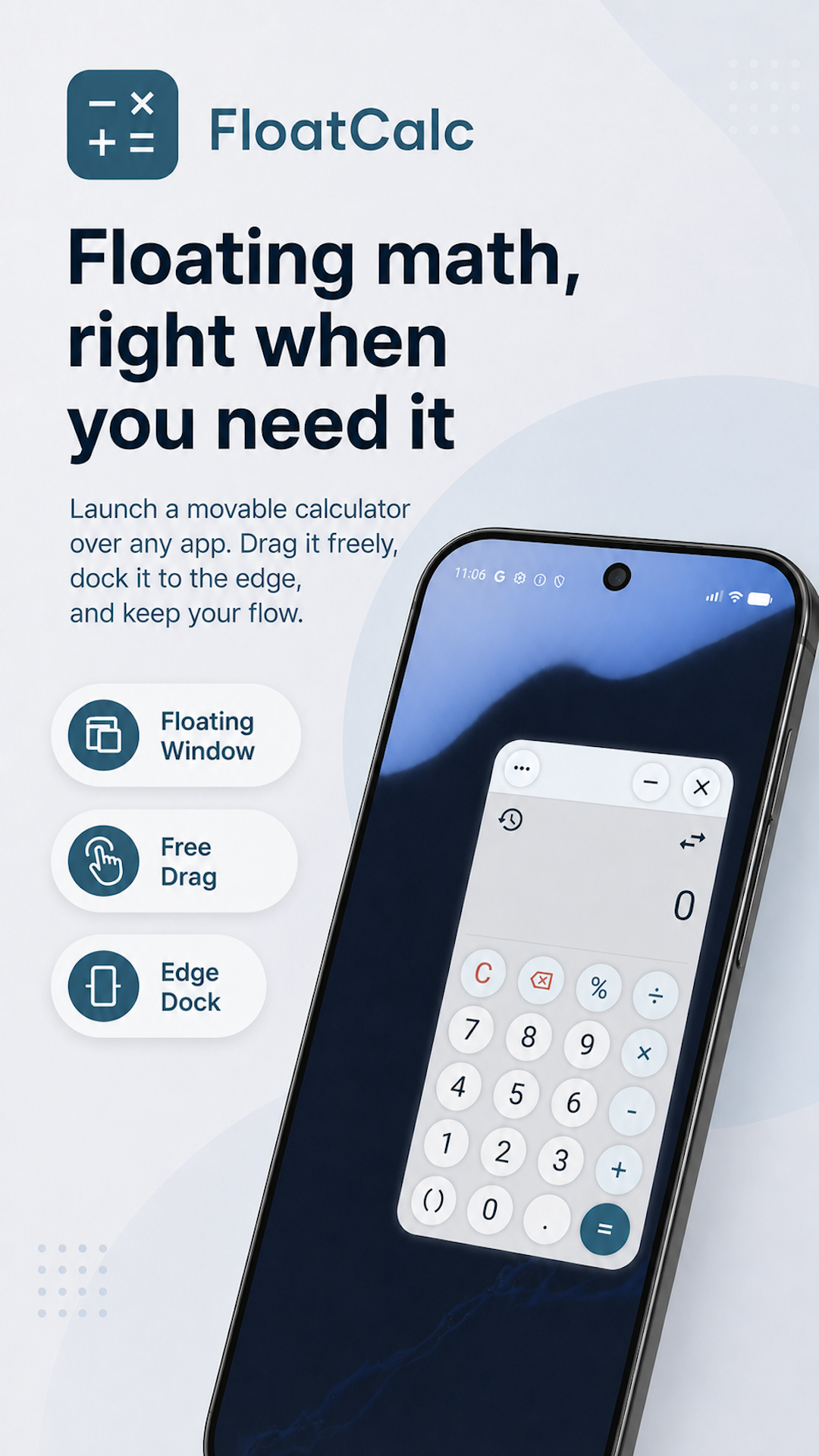 FloatCalc floating calculator interface